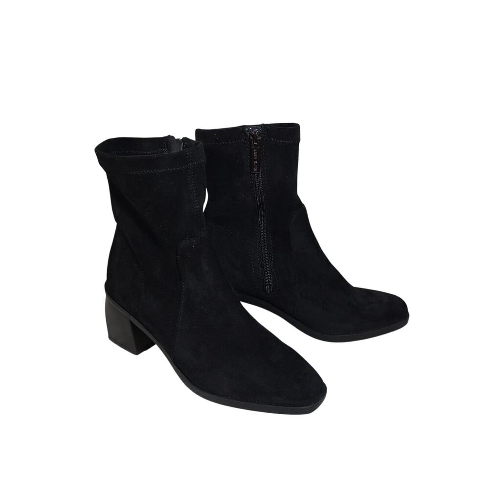 Anne Klein Astrid Black Faux Suede Ankle Boots Womens Size 7